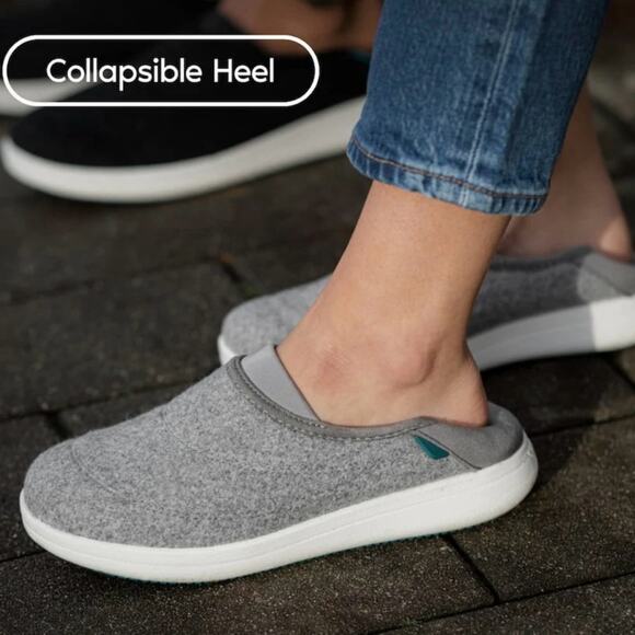 Vessi Women's Sunday Slippers 100% Waterproof Wool Slate Grey Size 7 Loungewear - Picture 2 of 12